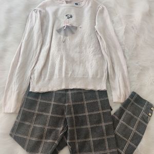 Janie and Jack button cuff plaid pant, Like New Condition, Size 8, 100% Cotton,